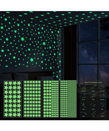 ECHOCUBE 521pcs Glow in The Dark Star Realistic 3D Luminous Stars Wall Stickers Glowing Stars for Ceiling and Walls DIY Luminous Adhesive Stickers for Baby Girls Boys Kids Bedroom Nursery Decoration