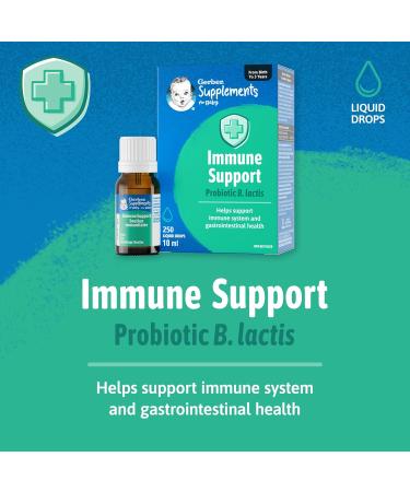 Gerber Supplements for Baby Immune Support 0-3 Years Supports Immune System & Gastrointestinal Health Vegetarian Gluten-Free No Colours Flavours or Sweeteners Drops - Buy Online on GoSupps.com