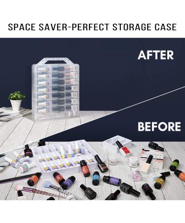 Clear Nail Polish Organizer for 48 Bottles | Portable & Durable Nail Polish Holder with Adjustable Dividers | Space Saver & Travel-Friendly Case - Buy Online on GoSupps.com