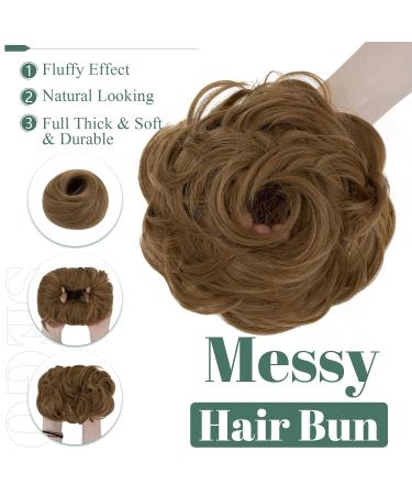 SEGO Large Bun Hairpiece with Elastic Band - Coffee Brown Hair Extensions for Women Perfect Ponytail Braid (55g) - Buy Online on GoSupps.com