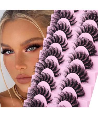 Natural Look 18MM Cat Eye Faux Mink Lashes by Goddvenus - Light, Fluffy, Wispy, Curly, 3D Volume D Curl Fake Lashes for Extension-like Pestanas Postizas Naturales - G-Fluffy Pack - Buy Online on GoSupps.com