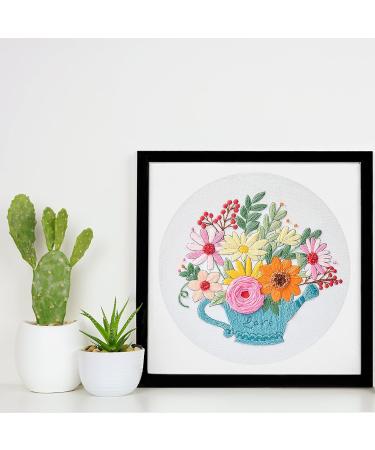 Fanryn 4 Pack Embroidery Kit for Beginners - Floral Cross Stitch DIY Set with Hoops, Threads, Needles, and Instructions - Buy Online on GoSupps.com