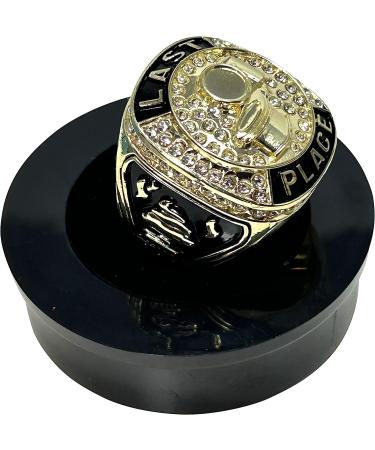 Champion Gold Last Place Loser Trophy Ring with Neck Chain and Stand - Fantasy Prize Gift - Buy Online on GoSupps.com