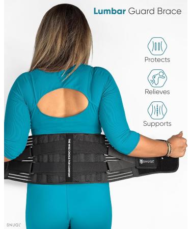 SNUGL Lower Back Support Belt for Women and Men - XXL Black | Sciatica Pain Relief, Lumbar Brace for Straight Posture - Buy Online on GoSupps.com