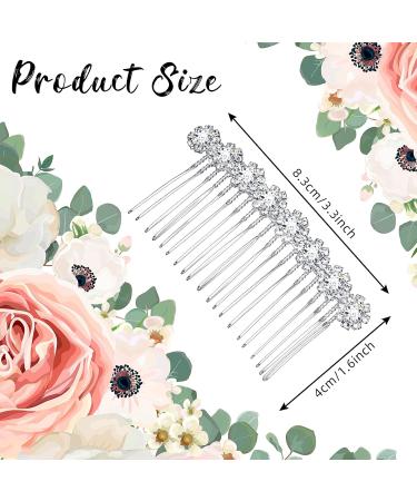 Geosar 4-Piece Alloy Rhinestone Hair Combs - Crystal Flower Bridal Accessories for Women - Wedding Hair Clips - Buy Online on GoSupps.com