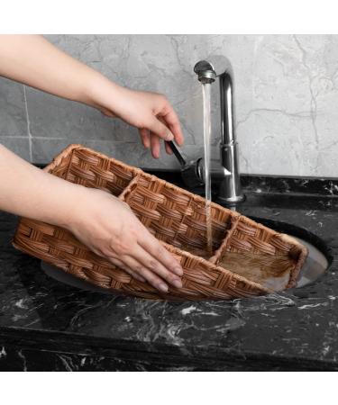 GRANNY SAYS Toilet Organizer Basket 2-Pack - Waterproof Back of Toilet Storage, 3 Sections - Caramel Orange - Bathroom Organizer - Buy Online on GoSupps.com