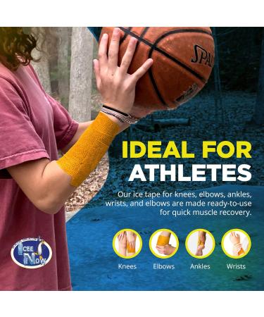 IceeNOW Self-Adhesive Ice Bandage - Instant Cooling and Compression Tape for Athletes and Adults - Muscle Recovery Solution (Orange) - Buy Online on GoSupps.com