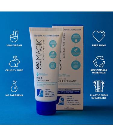 Sea Magik - Face Scrub Exfoliator Soothing and Replenishing Infused with Hydrating Dead Sea Salt and Salicylic Acid Moisturising Suitable for All Skin Types Vegan Cruelty Free (75ml) - Buy Online on GoSupps.com