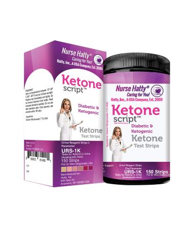 Nurse Hatty - Diabetic & Ketogenic Keto Strips  Fresh  USA-Made  High-Performance  Now Lasts 6 Months - 2-Year Shelf Life (150ct. Long Ketone Test Strips)