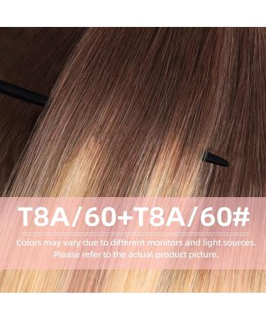 Vlasy Clip in Hair Extensions 16 Inch (80 g) T8A/60+T8A/60# - Seamless Natural Human Hair Extensions for Women - Buy Online on GoSupps.com