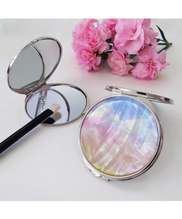 MADDesign Mother of Pearl Makeup Compact Purse Mirror - Double Sided Folding Magnify Clouds - Buy Online on GoSupps.com