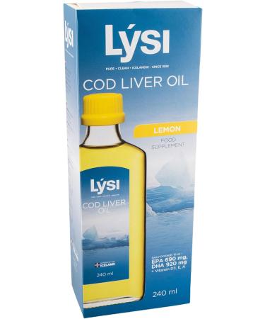 Lysi Icelandic Liver Oil with Vitamins A D & E - Lemon Flavor 240ml | Premium Health Supplement - Buy Online on GoSupps.com