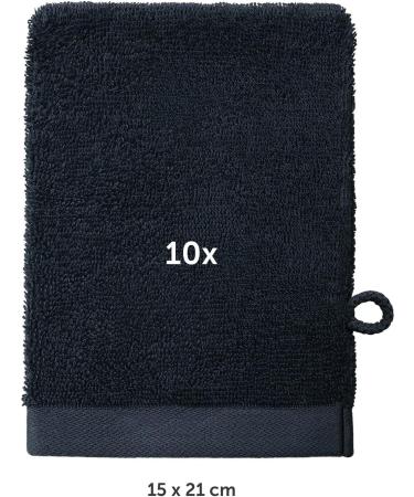 Blumtal - Wash Mitt - Pack of 10 Cotton Wash Mitts - Dark Blue Wash Mitt - Oeko-TEX Certified - Buy Online on GoSupps.com