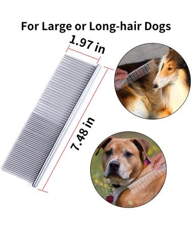 KABUDA 3 Pack Chrome Steel Pet Combs for Dogs, Cats, and Pets with Different Hair Lengths - 3 Sizes Included - Buy Online on GoSupps.com