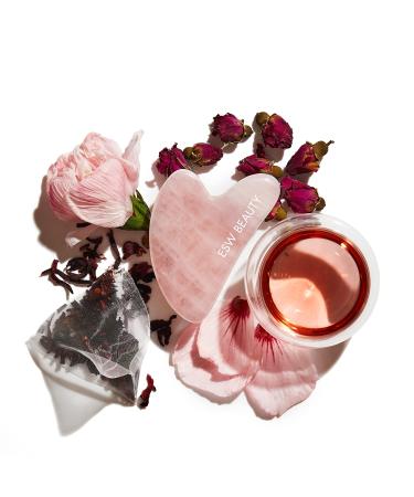 ESW Beauty Hibiscus White Tea Rose Quartz Gua Sha