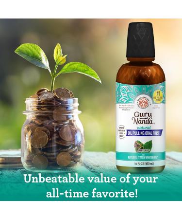 GuruNanda CocoMint Oil Pulling Mouthwash for Complete Oral Hygiene 7 Essential Oils & Vitamins for Happy Teeth & Gums & Fresh Breath Alcohol-Free 16 oz 16 Fl Oz (Pack of 1) 1 Pack - Buy Online on GoSupps.com