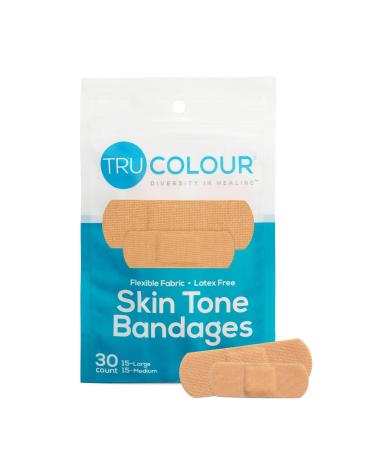 Tru-Colour Skin Tone Bandages Aqua 1 Bag (30 Count)