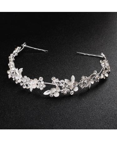 Crystal Bridal Headband Silver Wedding Rhinestone Hair Accessories for Bride Bridesmaid Bridal Crystal Headpiece for Women - Buy Online on GoSupps.com