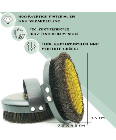ENHAL Premium Ionic Body Dry Brush | Copper Bristles for Cellulite Massage & Healthy Skin | 100% Natural Beech Wood - Buy Online on GoSupps.com