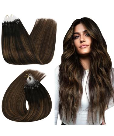 Ugeat extensions real hair microring brown balayage real hair extensions micro loop dark brown light brown microring extensions real hair extensions with microbeads smooth 50g 35cm 50 strands 35 cm 1.Microring #2/6/2 - Buy Online on GoSupps.com
