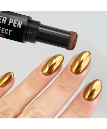 Mylee Air Cushion Chrome Powder Pen - Holographic Bronze Nail Powder for Shiny Metallic Mirror Effect - Long Lasting DIY Nail Art Tool - Buy Online on GoSupps.com
