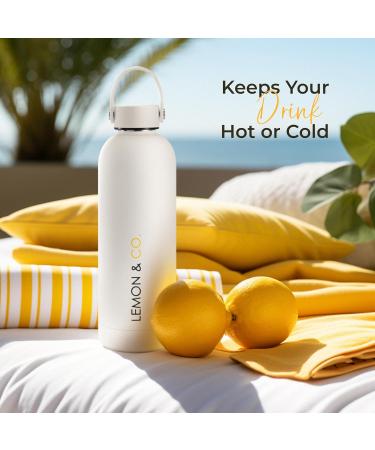 LEMON & CO. 8-Week Starter Kit Bundle Liquid Collagen for Women + Insulated Bottle - 5000mg Marine Collagen Peptides for Skin Nails Hair & Gut Health | Organic Lemons Vitamin C No Preservatives - Buy Online on GoSupps.com