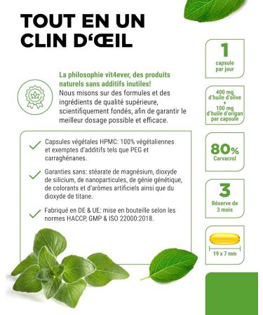 Huile d origan biologique et carvacrol 80 mg - 90 capsules avec huile d olive vierge issue de culture contr l e - Origan grec hautement dos - V gan - Buy Online on GoSupps.com