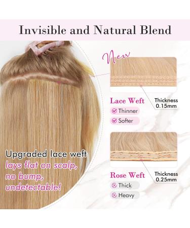 Reecho Clip-In Hair Extensions | 4PC Thick 60CM Dark Brown with Blonde Highlights | Natural Soft Beach Waves - Buy Online on GoSupps.com