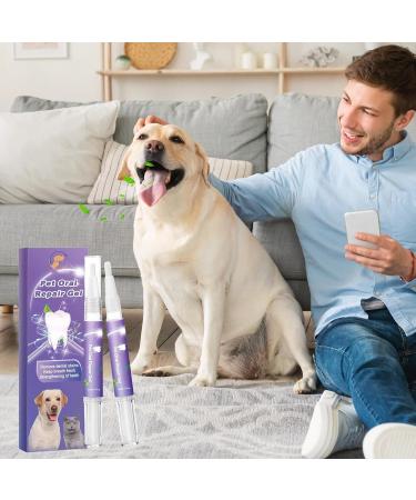Pet Oral Repair Gel Pet Oral Repair Gel for Dogs Eliminate Breath Targets Tartars-Without Brushing Pet Oral Restorative Gel Pet Teeth Whitening Pet Breath Freshener Gel Care Cleaner 3ML 2pcs - Buy Online on GoSupps.com