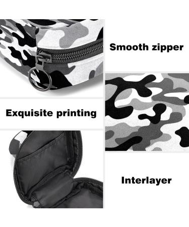 Black Gray Camouflage Menstrual Cup Storage Bag with Zipper | Sanitary Napkin Pouch for Women and Teens - Buy Online on GoSupps.com