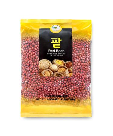 ROM AMERICA Whole Raw Dried Adzuki Red Beans, Natural Red Mung Bean Azuki Aduki for Soups, Salads, Japanese Desserts, Sweet Korean Red Bean Paste, Mochi Filling, Asian Cooking  - 4 Pound (Pack of 1)