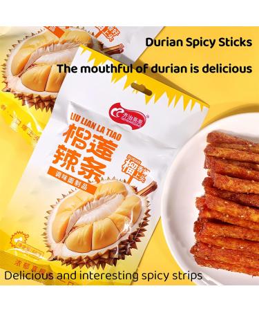 MKSDDF - 68g x 4 packs Latiao Durian Spicy Strips - Chinese Spicy Sticks - Asian Snacks - Spicy Snacks - Gift Set - Buy Online on GoSupps.com