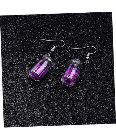 1 Pair Funny Earbob Earrings Earings for Women Ear Hook Jewelry Ear Dangle South Cute Girl 4.5X0.8cm Purple - Buy Online on GoSupps.com