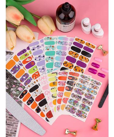 Halloween Nail Wraps - 13 Sheets Pumpkin Bat Ghost Nail Stickers for Women and Girls - Buy Online on GoSupps.com