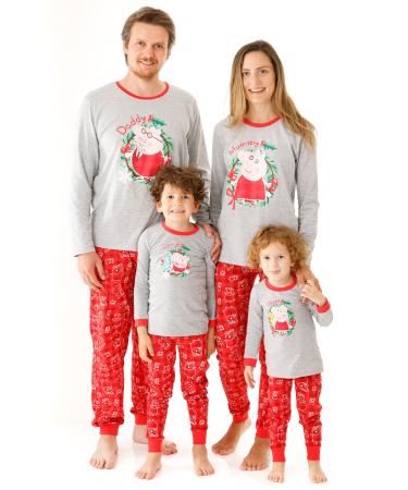 Peppa Pig Christmas Family Pyjamas | George Mummy Daddy Festive PJs Set For Women Men Baby Toddlers Kids | Christmas Eve Box Gift 3-4 Years Girls
