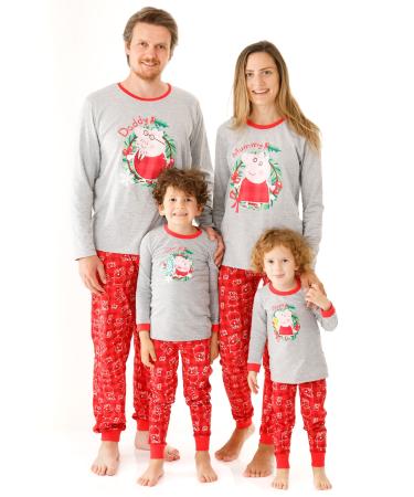 Peppa Pig Christmas Family Pyjamas | George Mummy Daddy Festive PJs Set For Women Men Baby Toddlers Kids | Christmas Eve Box Gift 2-3 Years Girls