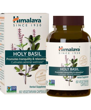 Himalaya Holy Basil - 60 Vegetarian Capsules for Stress Relief & Wellness - Buy Online on GoSupps.com