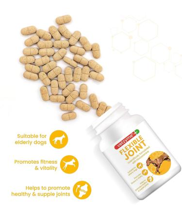Vetzyme Flexible Joint Supplements for Dogs (30 Tablets) - Hip and Joint Care with Glucosamine Tasty Chicken Flavour 30 count (Pack of 1) Single - Buy Online on GoSupps.com