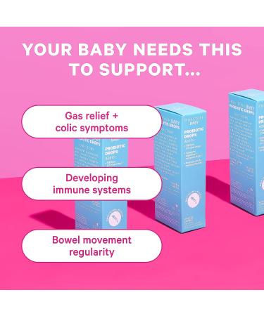 Pink Stork Baby Probiotic Drops for Newborns, Infants & Toddlers - Gas & Colic Relief - Constipation Support - Women-Owned - 1 oz - Buy Online on GoSupps.com