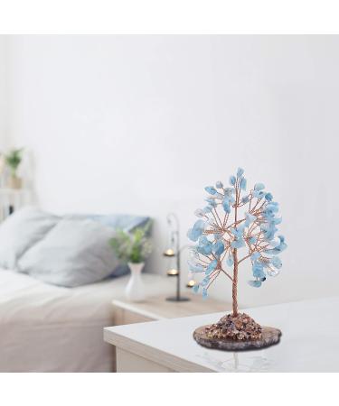 MINA HEAL Aquamarine Crystal Gemstone Money Tree - Chakra Healing Feng Shui Good Luck Wealth & Prosperity - Buy Online on GoSupps.com