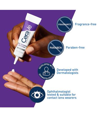 CeraVe Eye Cream for Wrinkles with Caffeine, Peptides & Hyaluronic Acid - 0.5 oz | Fragrance-Free & Ophthalmologist Tested - Buy Online on GoSupps.com