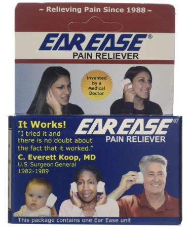 Ear Ease Pain Reliever for Adults, Children & Senior Citizens-Natural, Safe, Non-Invasive, Fast Acting & Effective Earache Relief from Sinus Pressure, Altitude Changes, Swimming, Allergies, Cold & Flu