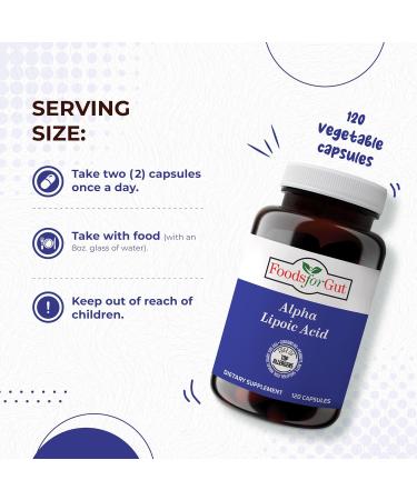 Foods For Gut Alpha Lipoic Acid | 650 mg Per Serving 120 Capsules | Vegetarian Capsules | Free of Top Allergens - Buy Online on GoSupps.com
