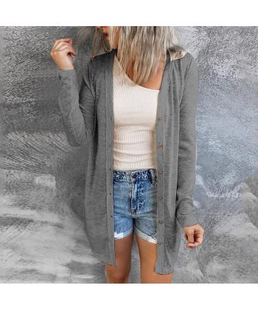 Long Shirt Outerwear Top Thin Warm Knitted Coat Women's Blouse V-Neck Shirt Tunic Long Women's Tunic Women's Shirt Casual Checked Shirt Women's Winter Chunky Knit Jacket G-grey M - Buy Online on GoSupps.com