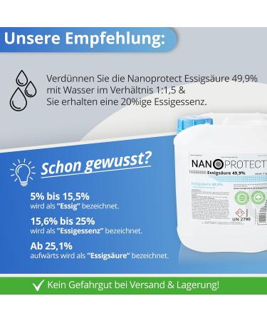 Nanoprotect Acetic Acid - Premium 10 kg Cleaner & Descaler | Versatile for Home & Garden | Made in Germany - Buy Online on GoSupps.com