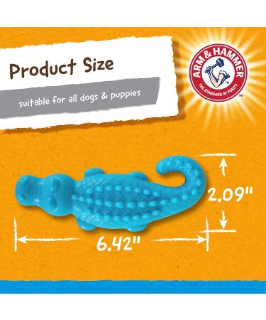 Arm & Hammer Nubbies Dental Chew Toy for Dogs - Plaque & Tartar Control Gator Toy - Buy Online on GoSupps.com