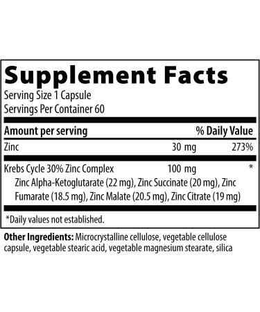 Vibrant Health Krebs Zinc 60 Vegetable Capsules - Immune Support & Vitality - Buy Online on GoSupps.com