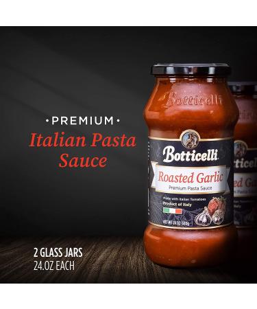 Botticelli Roasted Garlic Premium Italian Pasta Sauce 24oz Jars (Pack of 2) - Product of Italy - Gluten-Free - No Added Sugar - Authentic Flavor - 1.5 lb - Buy Online on GoSupps.com
