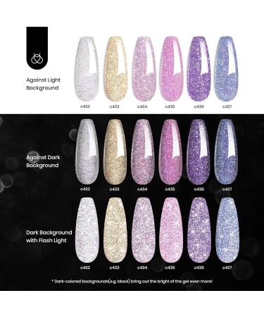 Beetles Reflective Glitter Gel Nail Polish Kit - 6 Holographic Colors for Sparkling Manicures - Buy Online on GoSupps.com