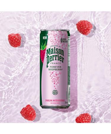 Maison Perrier Forever Raspberry Sparkling Water Beverage Natural Raspberry Flavour No Calories No Sweeteners No Sodium Sourced & Bottled In France 24 Cans - Buy Online on GoSupps.com